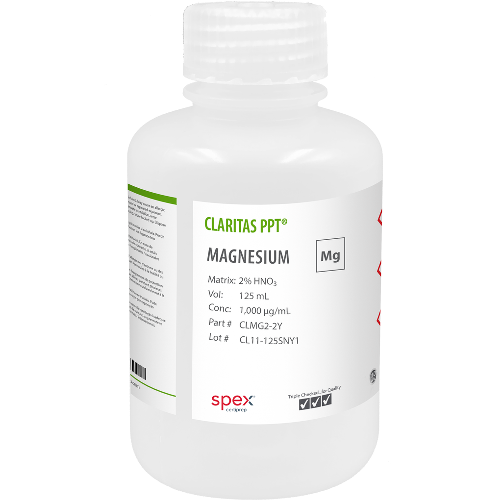 Solución Estándar de Magnesio de 1.000 ug/mL en HNO3 2% para ICP-MS