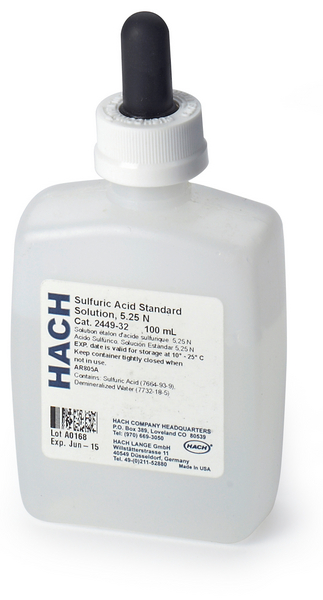 Reactivo para Ajuste de pH y Digestiones Ácidas por Ácido Sulfúrico de concentración 5.25 N, 100 ml