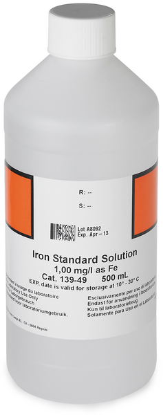 Solución Estándar de Hierro, 1 mg/l, 500 ml